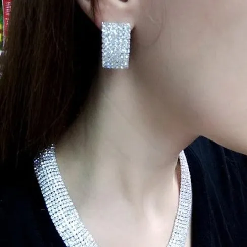 Wedding Jewelry Elegant Classic Earrings and Necklace Jewelry Set for Bride